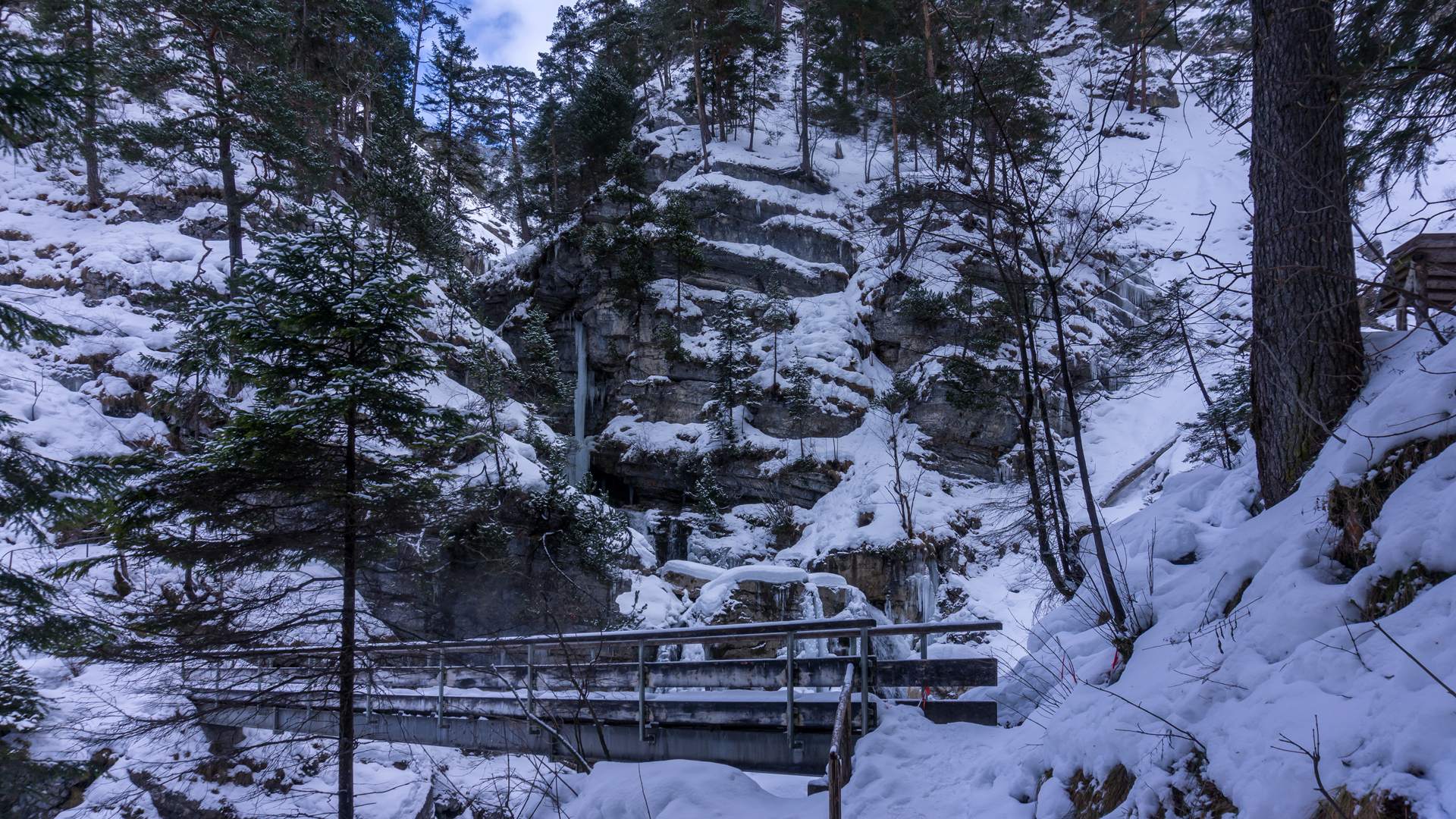Farchant Wasserfälle Winter